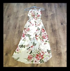 High Low Flower Printed Dress
